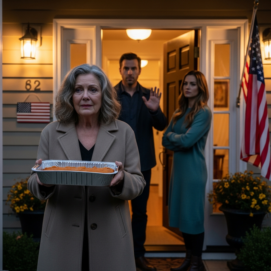 I pulled up to my son’s house on Thanksgiving Day 2025 with sweet potato casserole in a foil pan and a smile I practiced in the bus window. The driveway was spotless, the porch decor looked magazine-perfect, and I could smell turkey through the screen door like everything was normal.