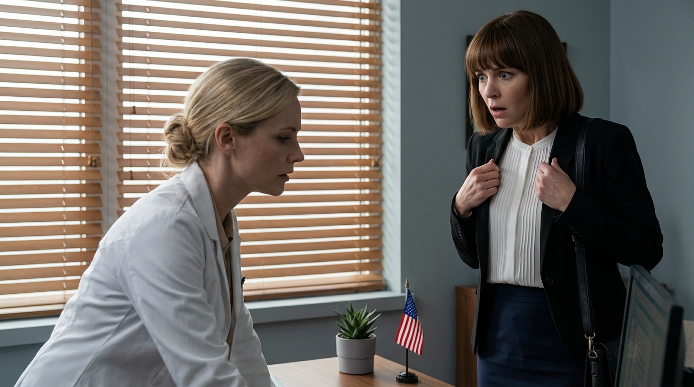 At my bloodwork, the doctor froze, her hands were trembling, she took me aside and said, “you must leave now, don’t tell him,”