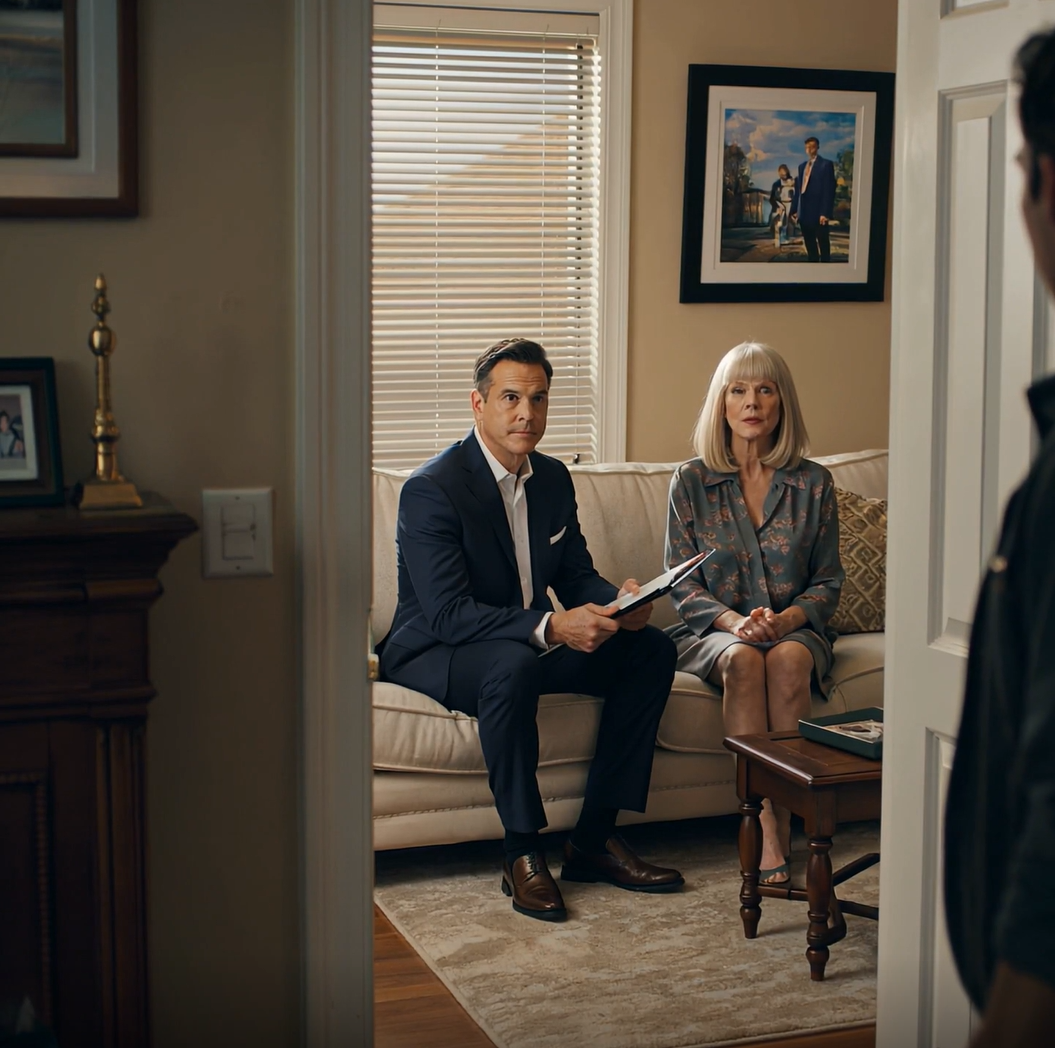 My son and his wife invited me on a trip abroad, then they had me committed to a foreign psychiatric hospital with fake documents to steal my fortune, but I escaped, and when they returned home days later, I was sitting in the living room with a guest they never wanted to meet.