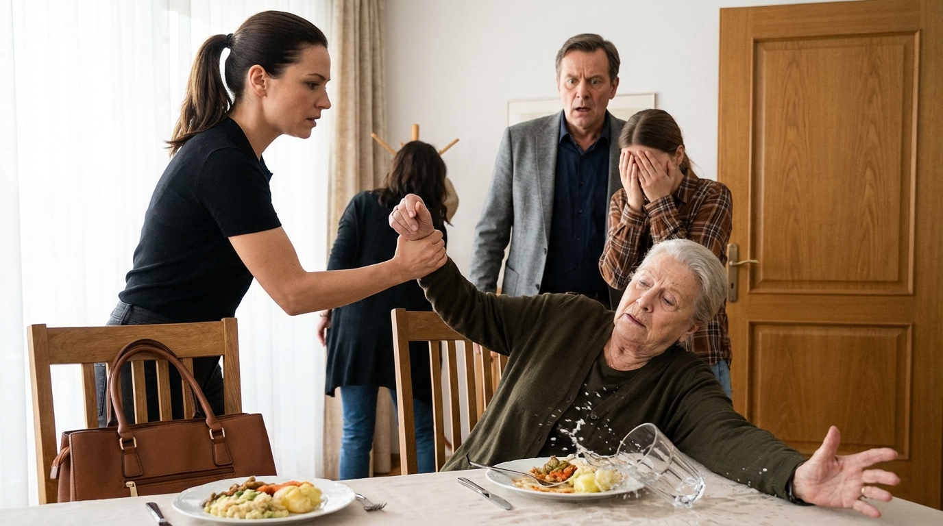 “Her hand rose to slap me—but I caught her wrist. The room froze.