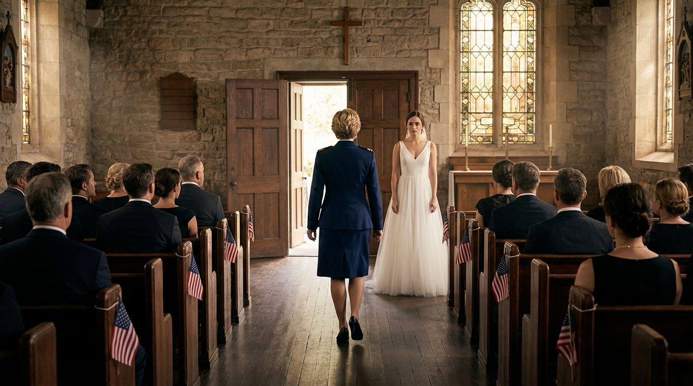 “You can’t wear white,” my sister said before her wedding — “you’re not pure.” i nodded, then changed in the bathroom. when i stepped out in a military dress with medals, the room fell silent…