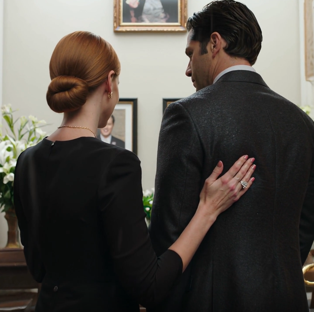 Six years ago, my sister stole my millionaire fiancé—the man i was about to marry—and now, at our mother’s funeral, she walked in with him flashing her diamond ring and sneered, “poor you, still alone at 38; i got the man, the money, and the mansion,” so i smiled and said, “have you met my husband yet?” and when i called him over, her face went pale—because actually, my husband was…