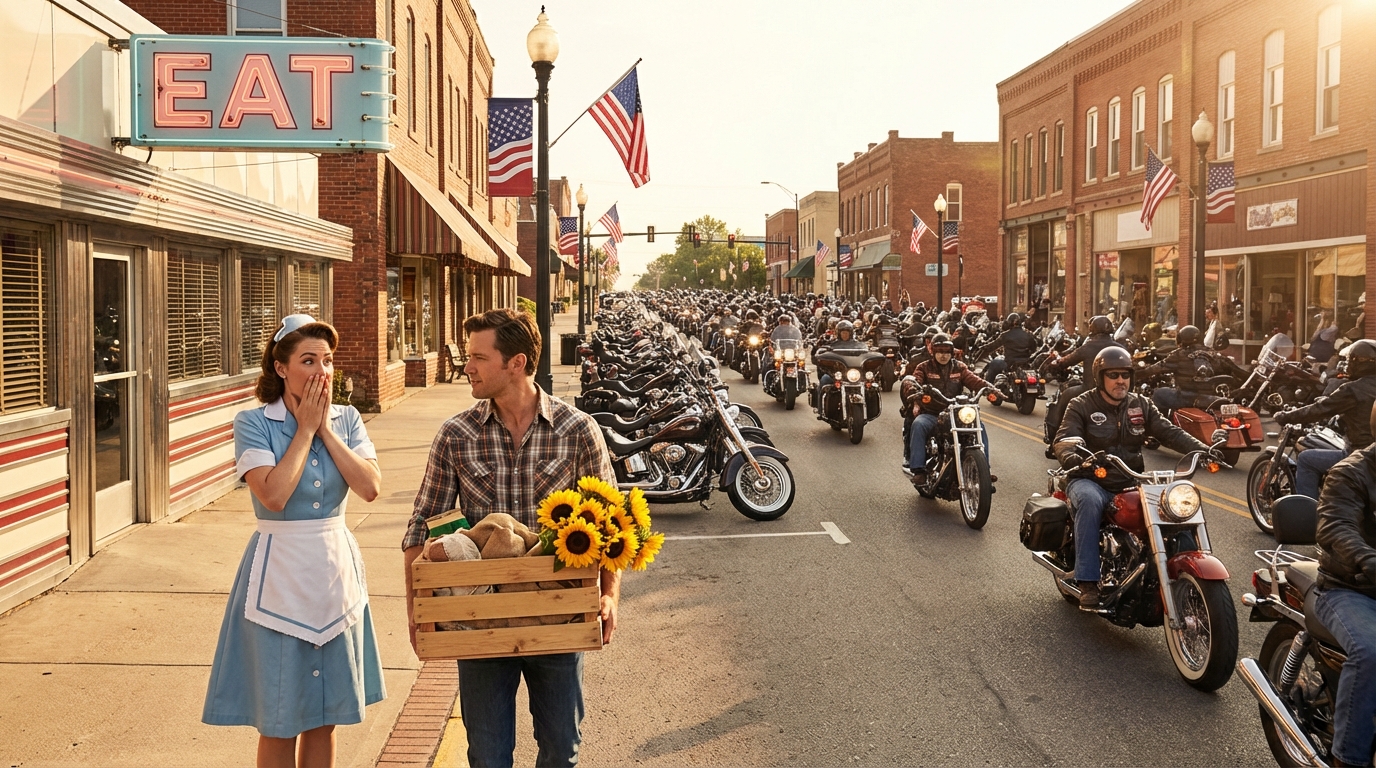 “She gave his son a plate of pancakes. He gave her an army of brothers.” 🥞🏍️🛡️