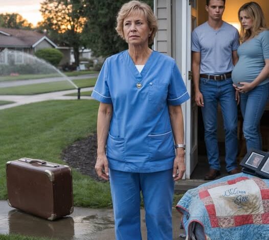 My son κɪcκᴇᴅ me out of the house, threw my suitcase onto the lawn, and even changed the locks—just because his wife didn’t want one more “mouth to feed.” I didn’t cry. I only made one phone call. Less than 20 minutes later, a man showed up. He handed my son a stack of papers.