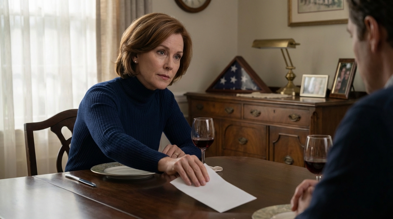 My daughter-in-law announced at thanksgiving dinner: “your late husband signed the house to us, you get nothing,” everyone sat silent as i set my fork down and said, “should i tell them… or will you?”, her smile froze, my son whispered, “mom… please don’t,” and my dil snapped, “tell them what?”