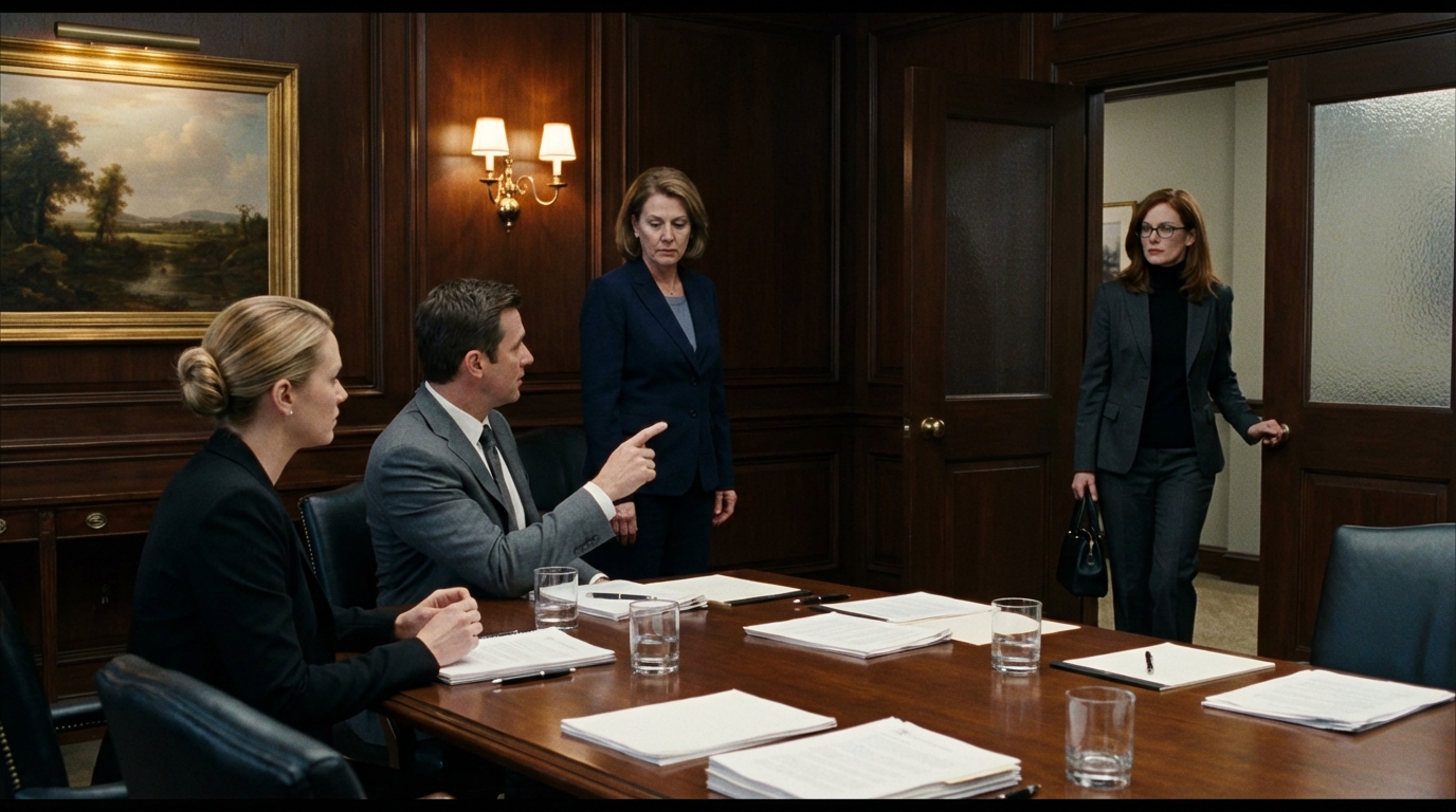 My son texted: “family meeting-urgent.” i walked into a trap—lawyer waiting, inheritance papers already laid out; “sign, mom,” my son hissed, “or we’ll ruin you”; they circled me like prey, i smiled and counted, “one…two…three…four…five…six,” then i nodded at the door: “my one walked in…”