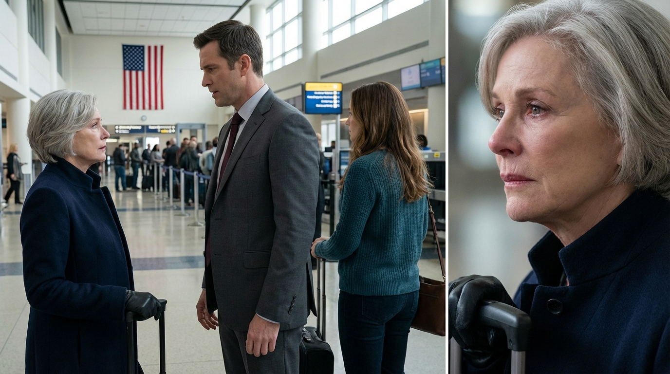 My daughter-in-law dragged a designer carry-on, and my son said at the check-in counter, “My wife and I are flying first class. You’re in