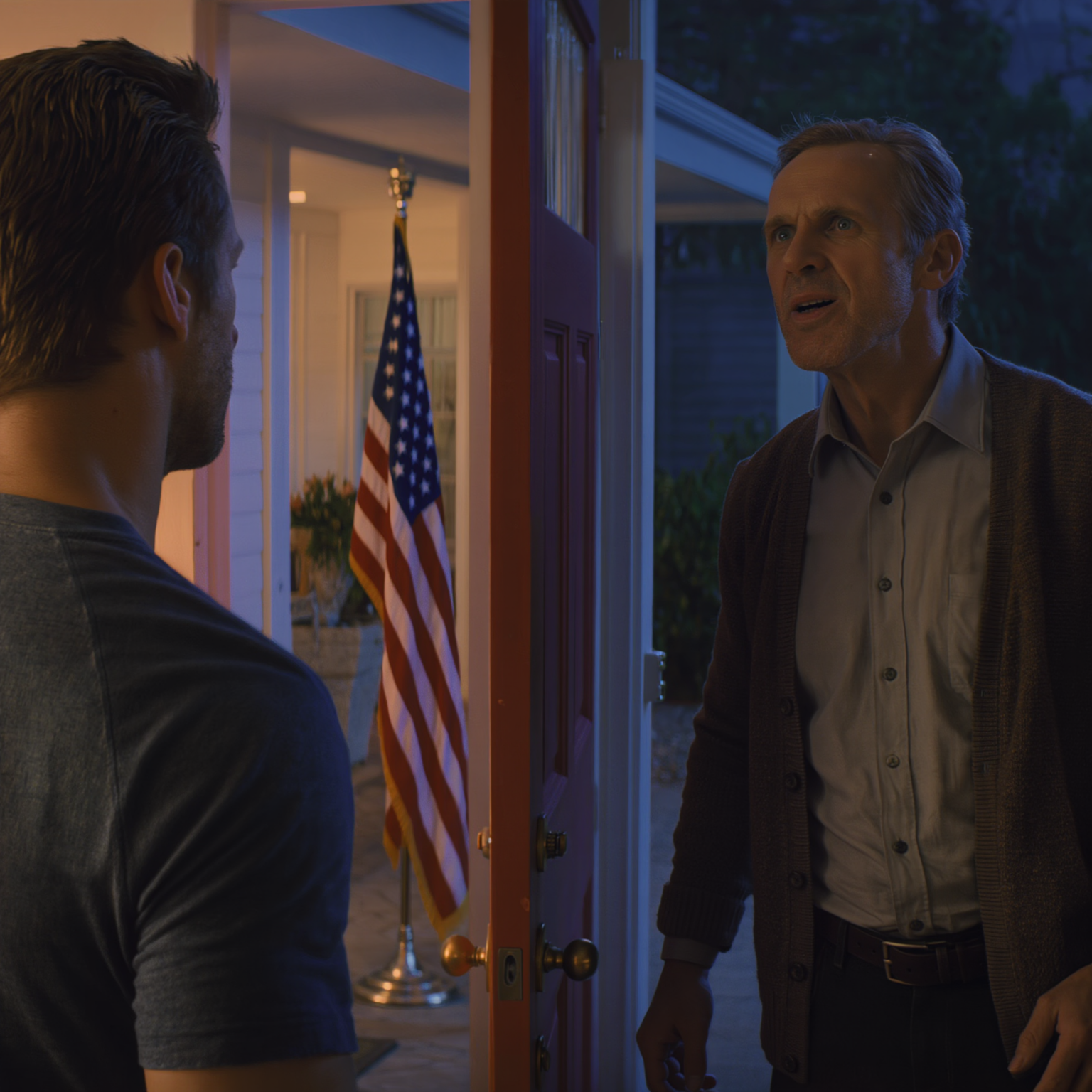 My neighbor whispered: “Grab your daughter, leave the house in 6 minutes, remember to smile.” I had barely come down the stairs when he was already waiting: “Head toward the park, don’t look up at your windows, don’t turn back.” Five blocks later, I heard sounds that made my legs go soft… and when I finally dared to glance back at the house, I understood why he made me “smile”.