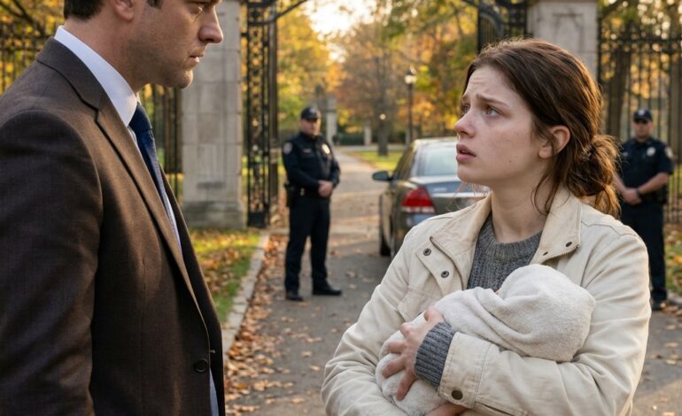 “A Billionaire Was About to Ignore a Begging Girl at His Iron Gates — “Sir… Do You Need a Maid? My Baby Sister Hasn’t Eaten,” She Whispered — But One Faint Mark on Her Neck Stopped Him Cold and Revealed a Lost Family No Money Could Replace