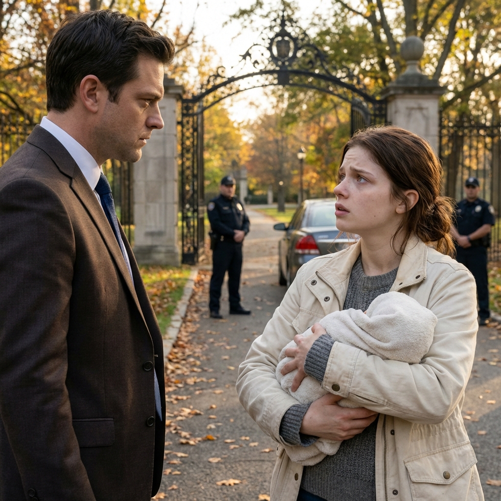 “A Billionaire Was About to Ignore a Begging Girl at His Iron Gates — “Sir… Do You Need a Maid? My Baby Sister Hasn’t Eaten,” She Whispered — But One Faint Mark on Her Neck Stopped Him Cold and Revealed a Lost Family No Money Could Replace