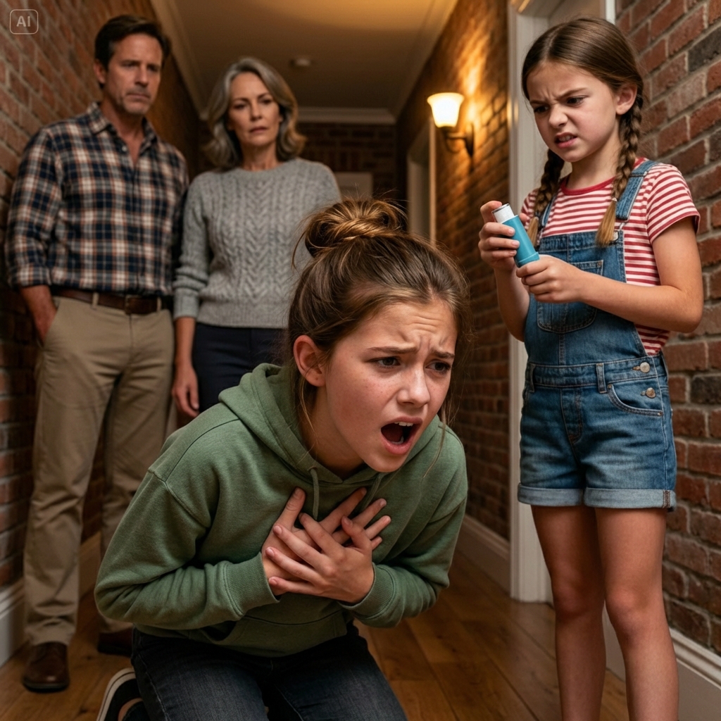 I dropped to my knees mid asthma attack, clawing for air while my younger sister held my rescue inhaler.