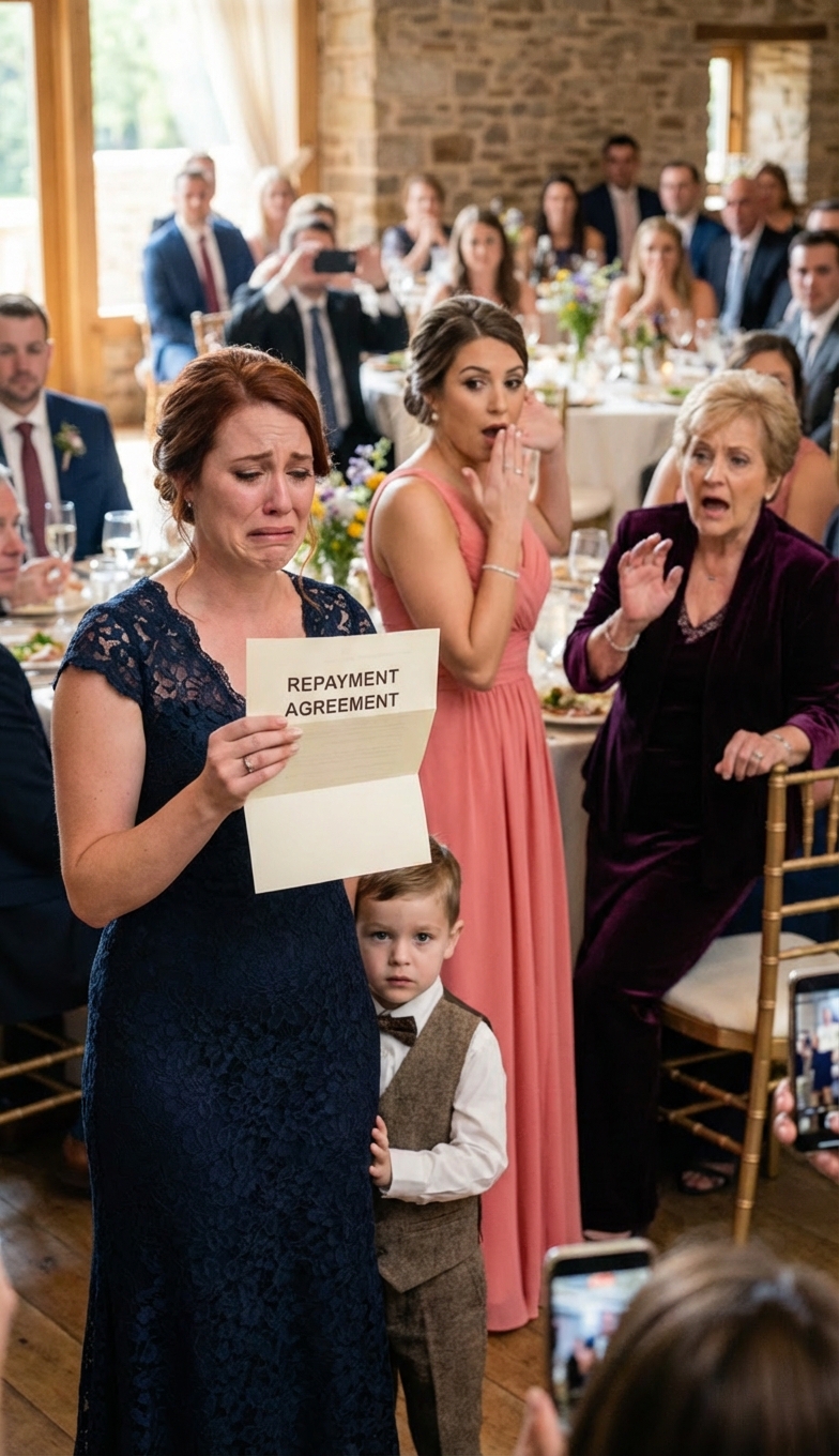 At my sister’s wedding, I tried to disappear behind the champagne flutes—until she raised her glass and smiled at me. “Some people marry rich,” she purred, “and some people raise spoiled,