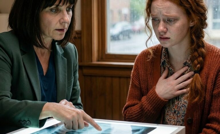 My brother broke my ribs, my mom whispered, “Stay quiet—he has a future,” but my doctor didn’t blink; she saw the bruises, looked at me, said, “You’re safe now,” and then picked up the phone.