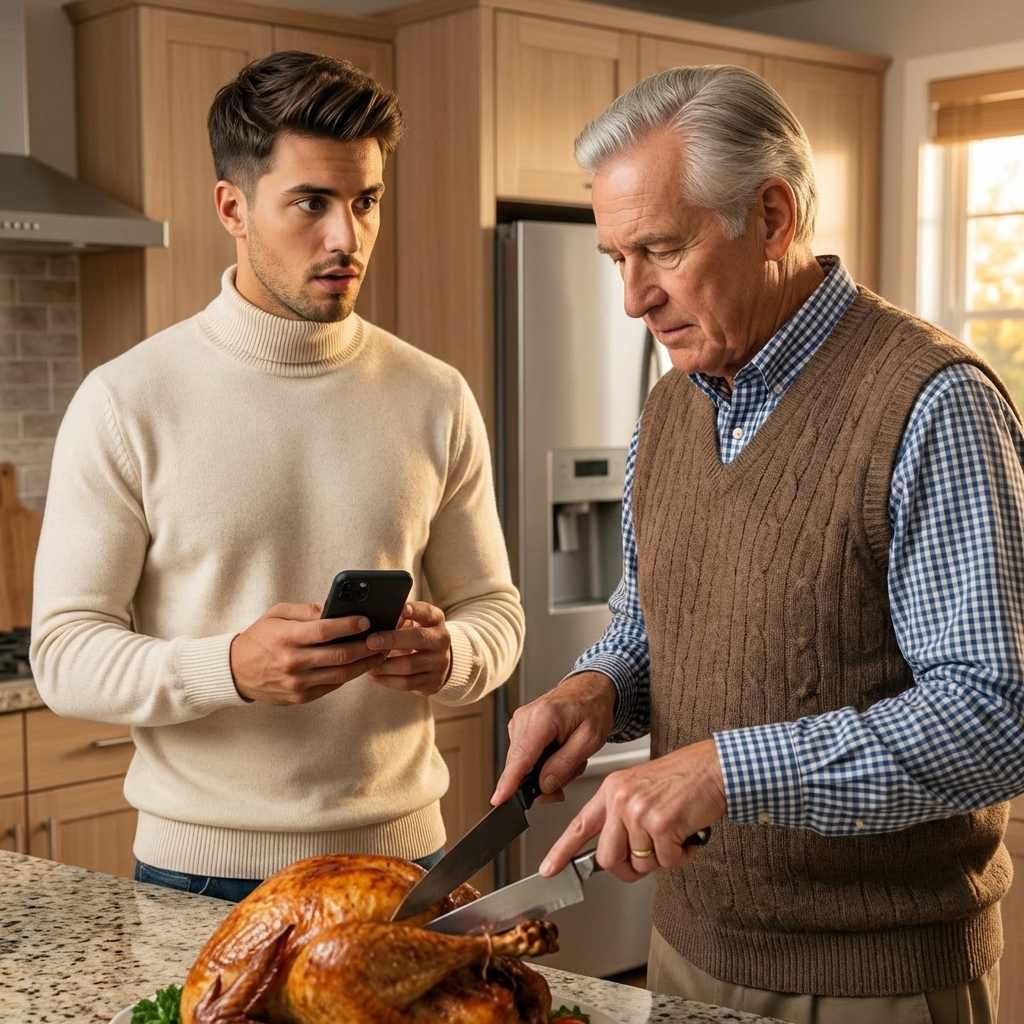 I thanked my grandfather for the $200 he’d tucked into my card… and he stopped carving the turkey like someone pulled the plug. He set the knife down slow, looked me dead in the eye, and said, “The gift I sent you was half a million dollars.” And in that one second, I realized the check in my pocket wasn’t “a gift.” It was a cover.