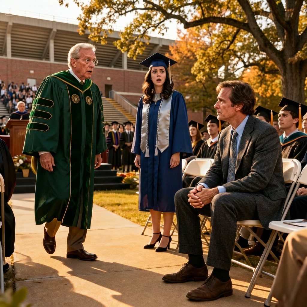 For 25 years, my stepfather broke his back mixing cement to fund my PhD. “I’m just a laborer, but knowledge commands respect,” he told me, handing over his crumpled savings. On my graduation day, he sat in the back wearing a cheap, borrowed suit, trying not to be seen. But when the Dean arrived, he froze upon seeing my dad. “Hector Alvarez?” the professor gasped, trembling visibly. “You’re the legend who disappeared?” The professor then bowed low, and the secret he revealed silenced the entire auditorium…