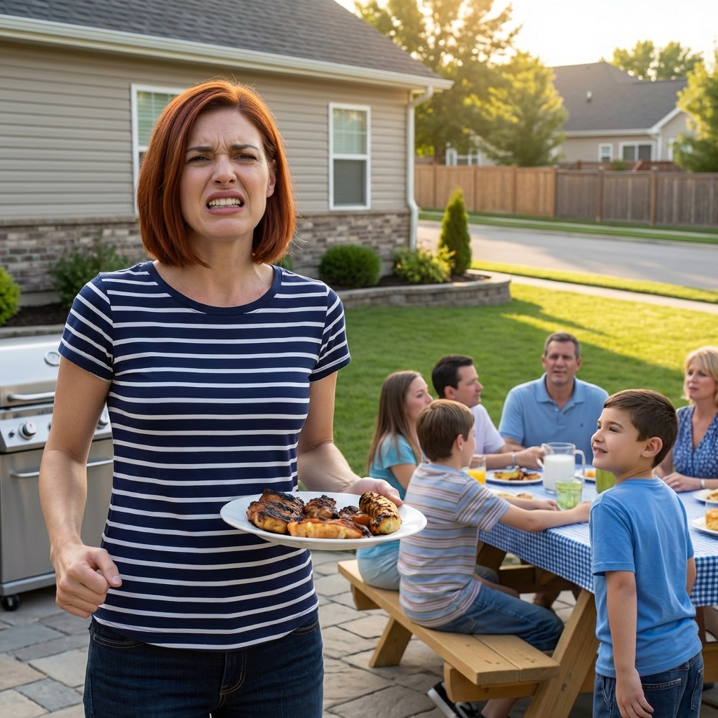 At the family barbecue, my brother’s son said, “Charity cases eat last.” And they all giggled. I put my plate down and walked out. That night, Dad texted, “The business needs your investment.” I replied, “Never again.” The next morning, one notice went out and their laughter turned to tears.