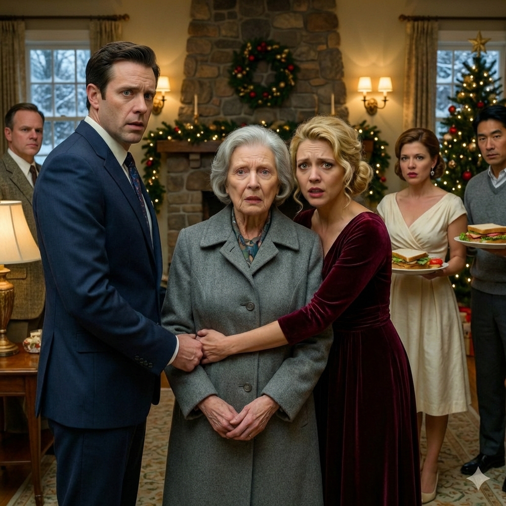 After selling my house to help my three children start their businesses, I ended up living in a small room above a garage. Last Christmas, I showed up at my daughter’s mansion with a gift—and she just stared at me like I didn’t belong. “Sorry, this is a private event,” she said. What I did next made the entire party fall silent…