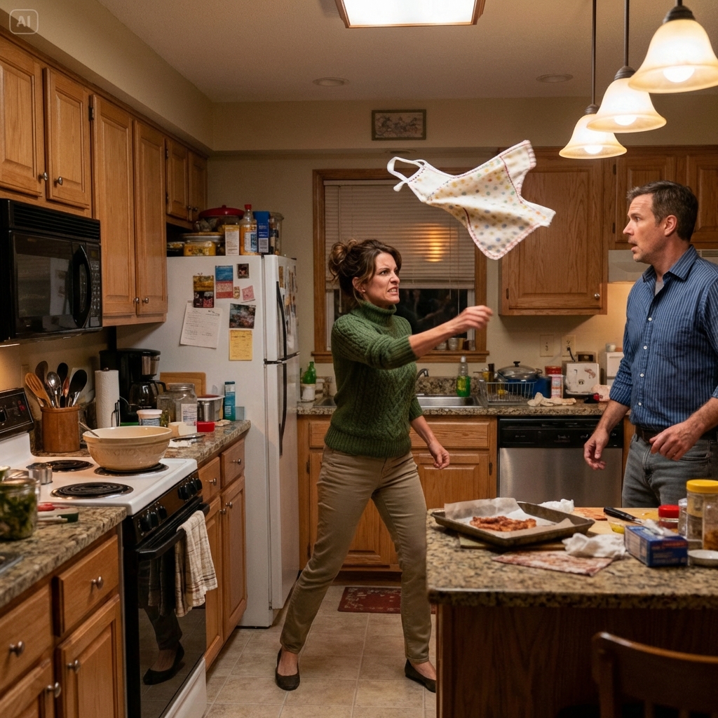 “Cook for yourself—I’m not your maid anymore,” I snapped, and threw my kitchen apron right in my husband’s face