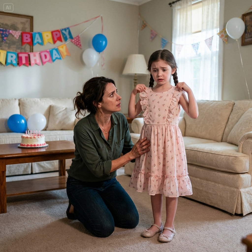 On my daughter’s eighth birthday, my parents gave her a pink dress. She looked happy—until she suddenly went still.