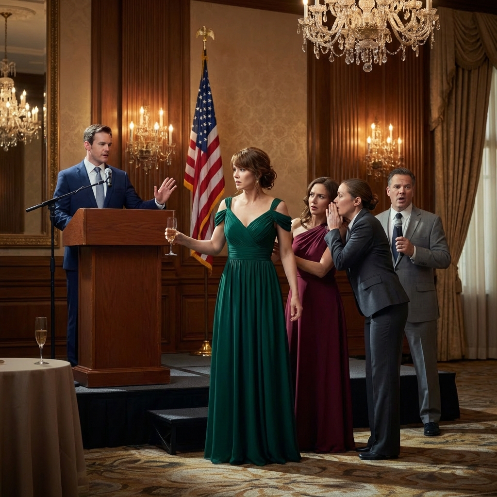 I walked into my ex-husband’s promotion gala with a diaper bag still sitting on my kitchen counter… and I watched him laugh with the woman he swore was “just work.” Then I heard the master of ceremonies say there was “one more announcement,” and my whole body went cold.