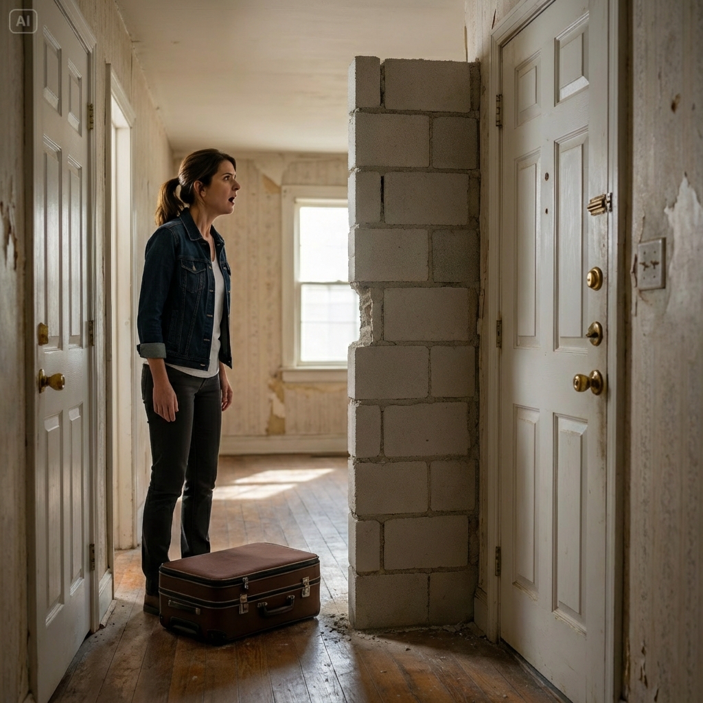 “I came home to a wall splitting my house. My mother-in-law demanded, ‘Pay $100,000.’ I said, ‘Huh? I’m not married.’ She froze: ‘Huh?’ Then the truth spilled out—and her face went pale.”