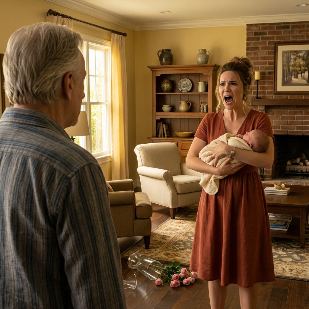 For eight years, I opened the doors of my suburban house so my son and his wife could live under my roof; the day my grandson was born, my daughter-in-law shoved my wife to the ground and screamed, “don’t touch—you’re dirty!”—my heart dropped. I called Michael and said just three words that left them both stunned. That night, I eavesdropped on a phone call, then found a stack of bills in her name in the basement… and I began “clearing the board”.