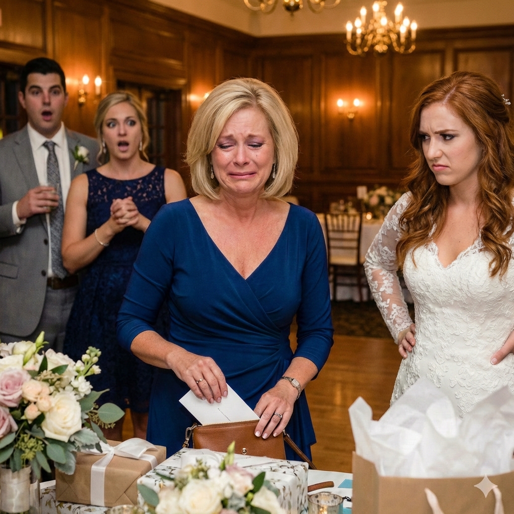 At my son’s wedding, his bride curled her lip and hissed, “Sit by the kitchen doors—your face will ruin the family photos.” My seat went to a stranger. I just smiled, walked to the gift table,