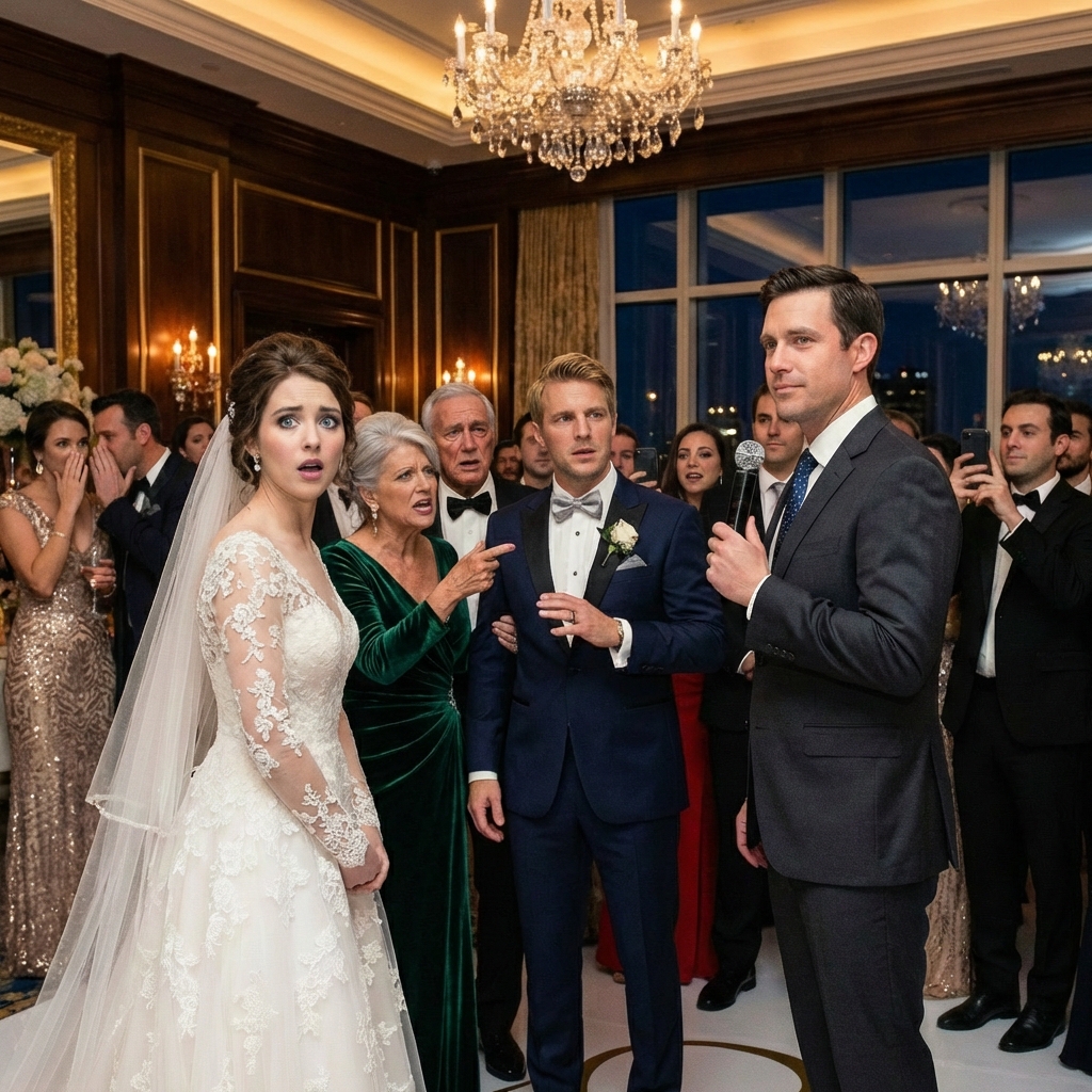 At their extravagant wedding, my brother’s bride scoffed, “A family as poor as yours disgraces our name.” My father suddenly laughed, rose from his seat, and walked out—and moments later, the truth she had mocked came to light, draining the color from her face.